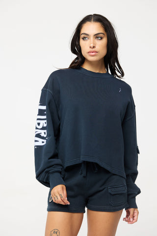 Crewneck Pullover in Libra Back Bone Society.