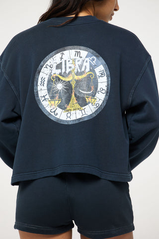 Crewneck Pullover in Libra Back Bone Society.