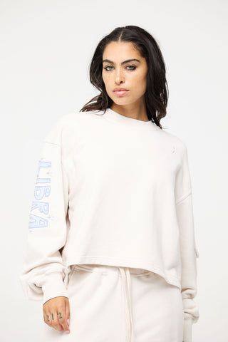 Crewneck Pullover in Libra Back Bone Society.