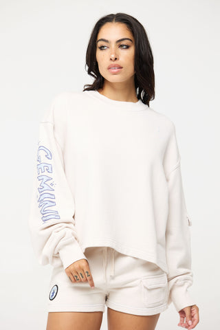 Crewneck Pullover in Gemini Back Bone Society.
