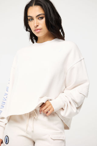 Crewneck Pullover in Gemini Back Bone Society.