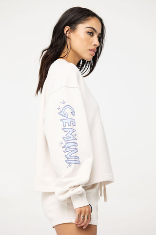 Crewneck Pullover in Gemini Back Bone Society.