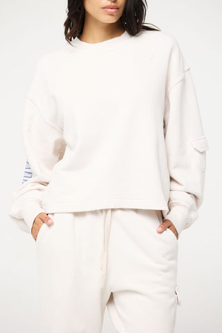 Crewneck Pullover in Gemini Back Bone Society.
