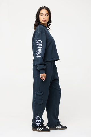 Cargo Sweatpants in Gemini Back Bone Society.
