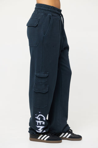 Cargo Sweatpants in Gemini Back Bone Society.