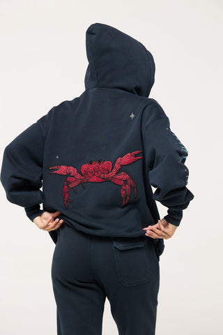 Baggy Hoodie in Cancer Back Bone Society.