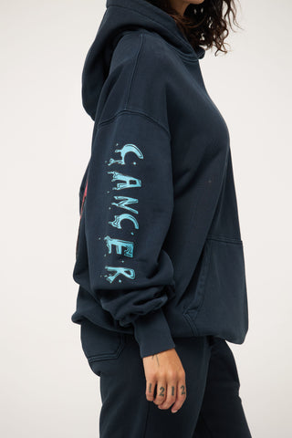 Baggy Hoodie in Cancer Back Bone Society.