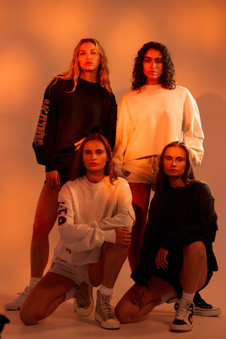 Crewneck Pullover in Leo Back Bone Society.