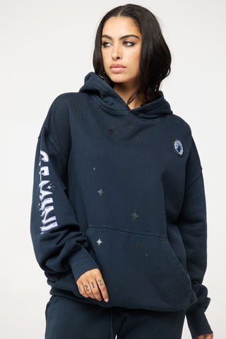 Baggy Hoodie in Gemini Back Bone Society.