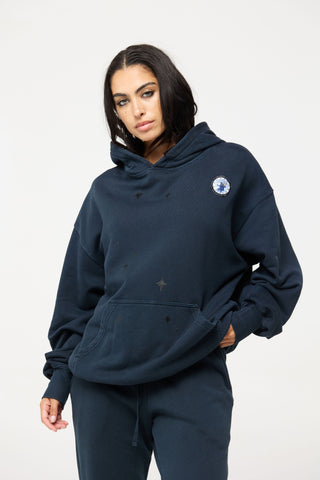 Baggy Hoodie in Gemini Back Bone Society.