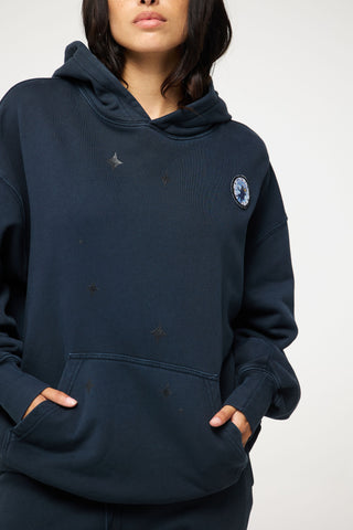 Baggy Hoodie in Gemini Back Bone Society.