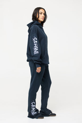 Baggy Hoodie in Gemini Back Bone Society.