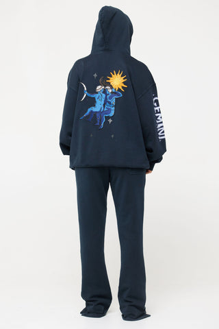Baggy Hoodie in Gemini Back Bone Society.