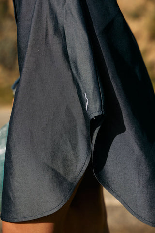 Emory Mini Collared Denim Dress Back Bone Society.