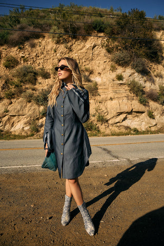 Emory Mini Collared Denim Dress Back Bone Society.