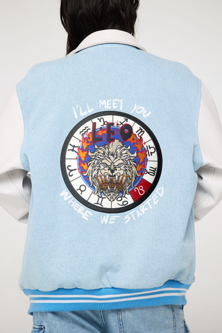 The Zodiac Varsity Jacket Back Bone Society.