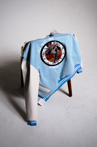 The Zodiac Varsity Jacket Back Bone Society.