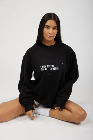 In A Better World Crewneck Back Bone Society.