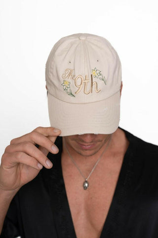 The 9th Distressed Dad Hat - Daffodil Back Bone.