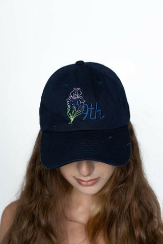 The 9th Distressed Dad Hat - Iris Back Bone.