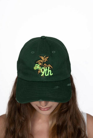 The 9th Distressed Dad Hat - Stinging Nettle Back Bone.
