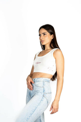 The 9th Mini Ribbed Crop - Aquarius Back Bone.