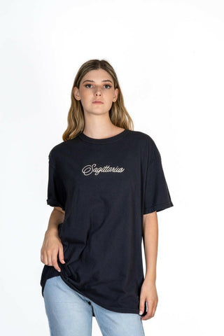 The 9th Oversized Unisex Tee - Sagittarius Back Bone Society.