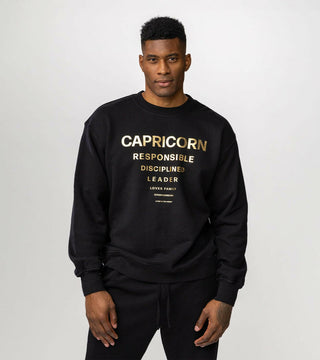 The Horoscope Crewneck in Capricorn Back Bone Society.