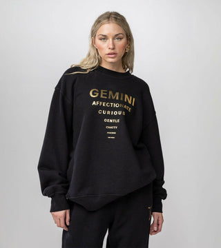 The Horoscope Crewneck in Gemini Back Bone Society.