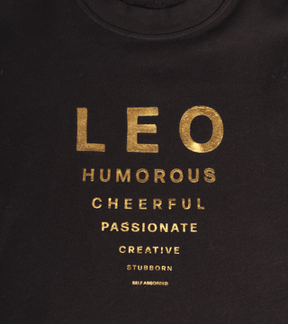 The Horoscope Crewneck in Leo Back Bone Society.