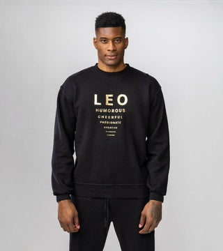 The Horoscope Crewneck in Leo Back Bone Society.