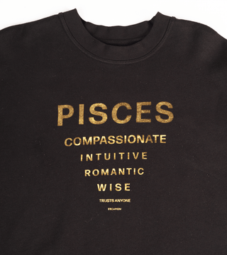 The Horoscope Crewneck in Pisces Back Bone Society.