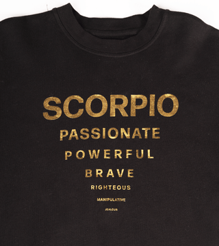 The Horoscope Crewneck in Scorpio Back Bone Society.