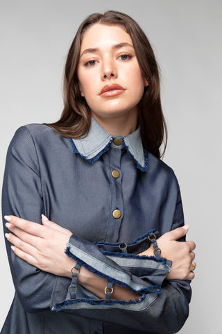 Emory Mini Collared Denim Dress