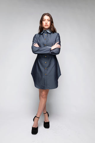 Emory Mini Collared Denim Dress