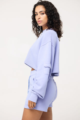 Cropped Pullover in Aquarius