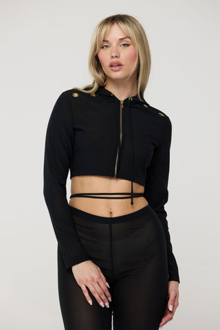The Sammy Mesh Zip Up Hoodie Back Bone Society.