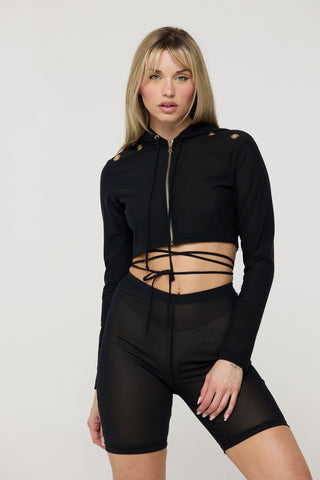 The Sammy Mesh Zip Up Hoodie Back Bone Society.