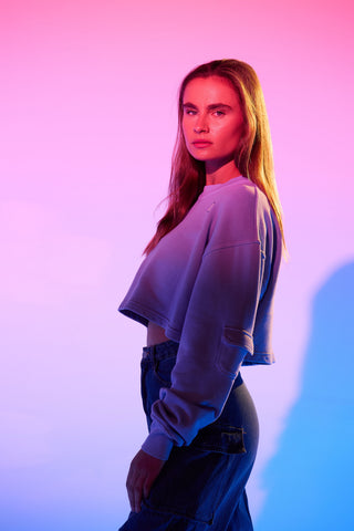 Cropped Pullover in Aquarius