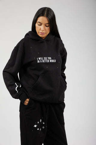 In A Better World Hoodie from Back Bone Society's unisex Streetwear Collection, also part of a loungewear set of hoodie with sweatpants